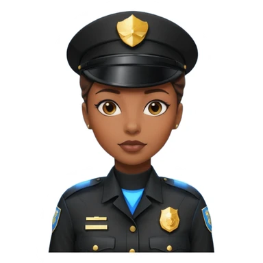 Futuristic black woman cop sticker