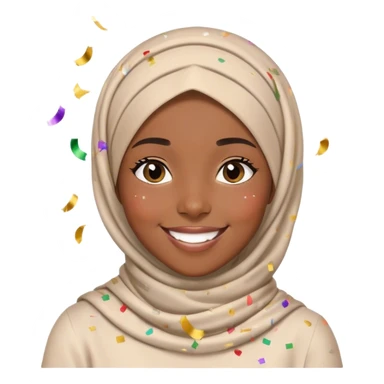 happy black muslim girl with confettti around her sticker
