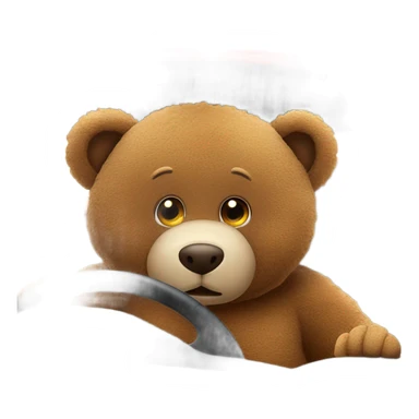 Brown teddy bear driving corvette  sticker