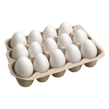 Realistic open carton of white eggs. sticker