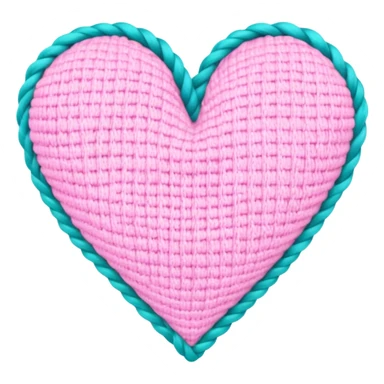 Pastel knit heart turquoise pink sticker