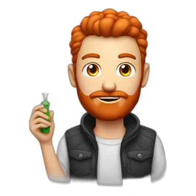 Man with short red head a small beard smoke hookah sticker