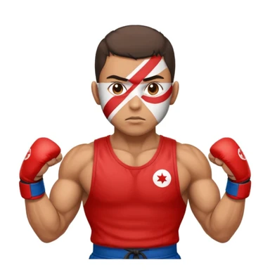Kick boxer with tunisian flag sticker