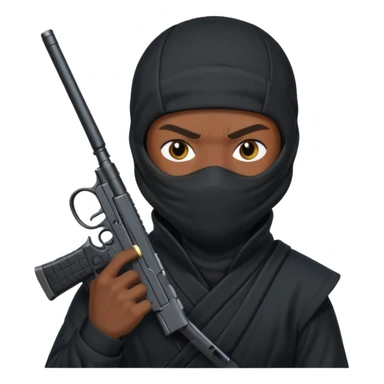 Una persona que sea así 🥷 pero con una pistola  sticker