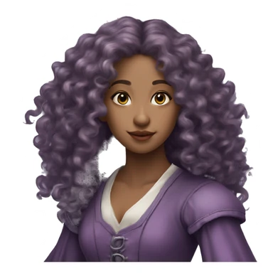 Three musketeers dark lilac women curly long hair sticker