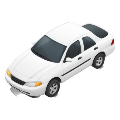 white car on simple ground sticker