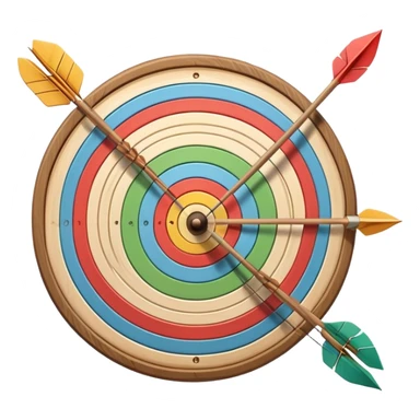 A bow with arrows drawn and ready, aimed at a target with concentric rings. The focus is on the elegance and precision of archery, with the target clearly visible in the background, symbolizing skill and concentration in the sport. sticker