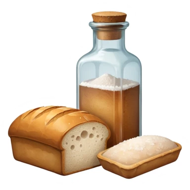 a one victorian bottle of salt and a loaf of bread sticker