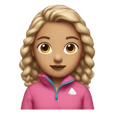 ski girl, light skin, pink jacket, light brown hair sticker