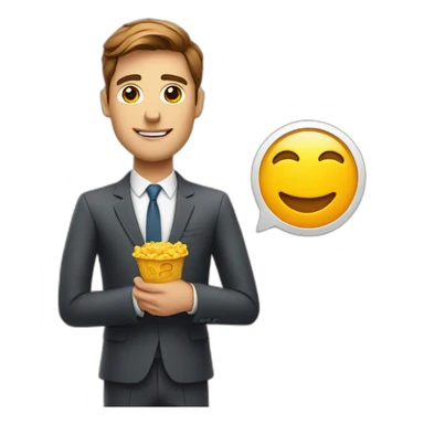 instagram logo held by a business man sticker