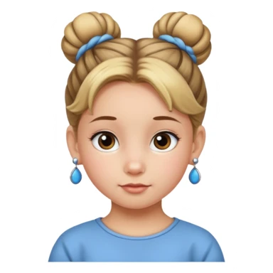 bun haired kid with earrings sticker