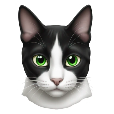 Black and white tuxedo cat with green eyes sticker