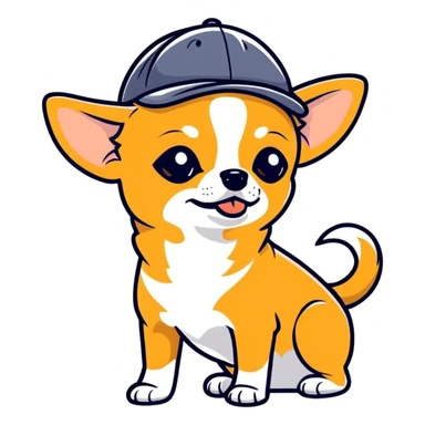 Chihuahua Chihuahua with a cap  sticker