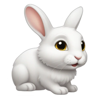 White cute rabbit from the cartoon secrets of pets sticker