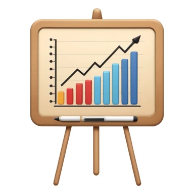 a board with a paper, the paper has bar graph in it, in neutral color sticker