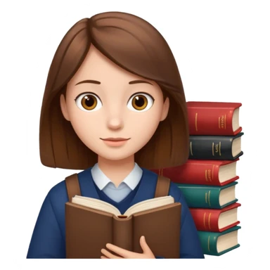 estudiante con libros  sticker