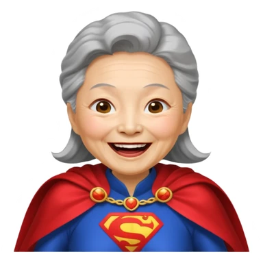 Laughing crazily elderly Chinese superwoman sticker