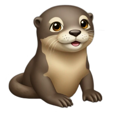 Loutre sur un castor sticker