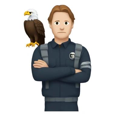 Michael Myers holding and eagle sticker