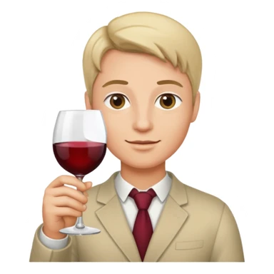 a person with a wine glass sticker