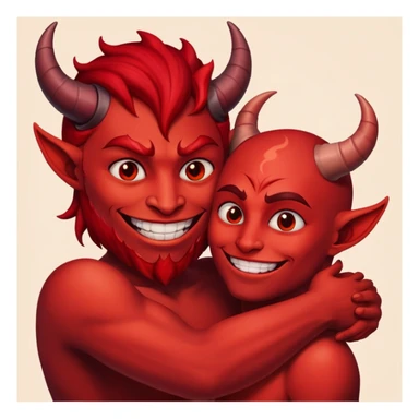 🤫+🫂+😈 sticker