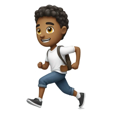 A white student and a white classmate running at school sticker