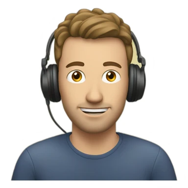 european guy recording a podcast sticker