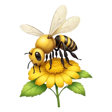 Bee on a flower  sticker