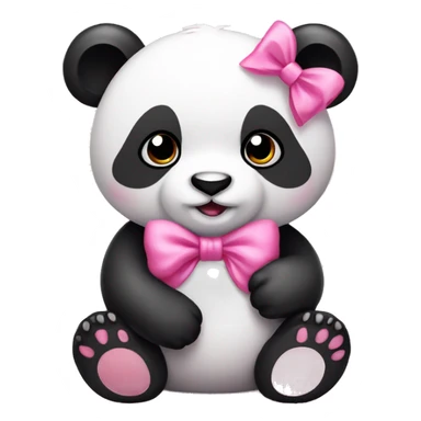 cute panda with pink bow sticker