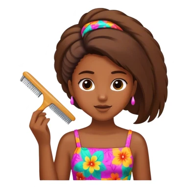 Girl combing her Haití sticker