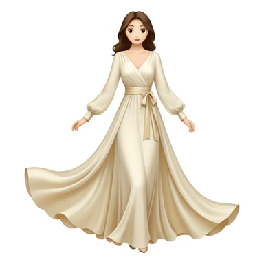 elegant dress with long sleeves sticker