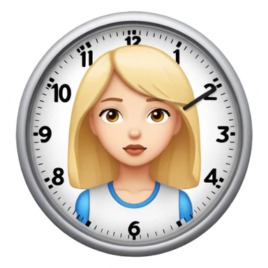 Girl looking at clock sticker