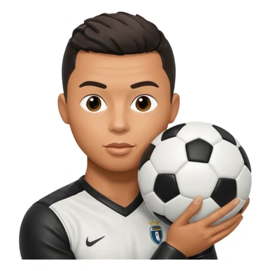 Ronaldo kissing a classic black and white ball sticker
