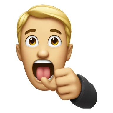 mouth open and pointing finger  sticker