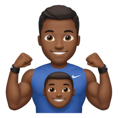 Jock black man smiling very very big biceps wearing “Nike” t shirt, handsome face sticker