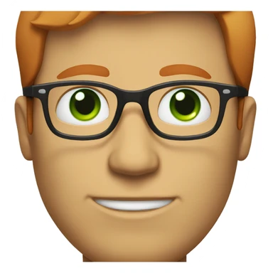 red hair white man with glasses green eyes sticker