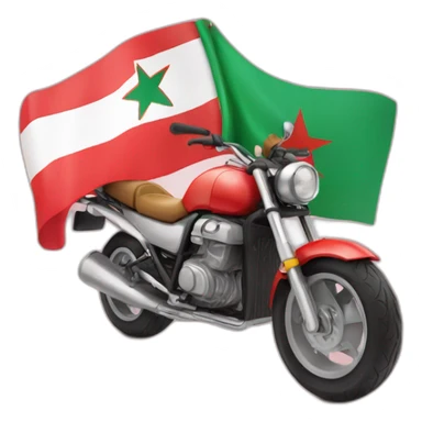 une moto avec le drapeau du Maroc derrière sticker