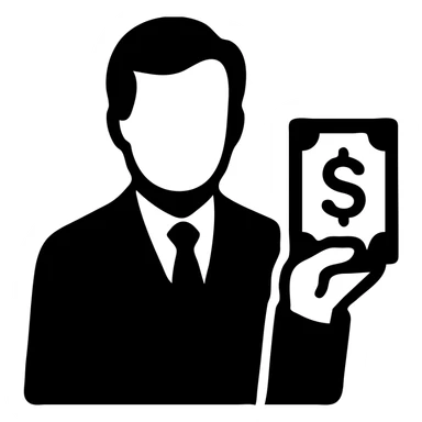 Nikolai Astrup, Norwegian politician, holding a pack of money in his hand sticker