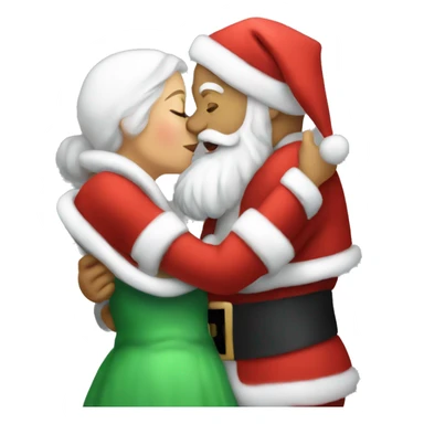 Santa kissing Mrs. claus sticker