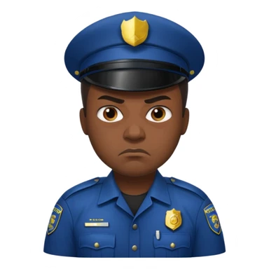 Black angry police man sticker