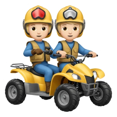 Can you make 2 blonde boys kids riding four wheelers sticker