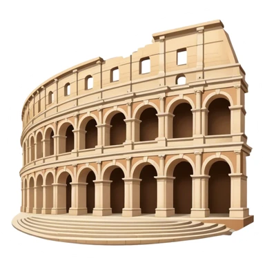 Realistic Pula Arena Landmark Emoji, featuring the grand Roman amphitheater with its large stone arches and well-preserved outer walls. sticker