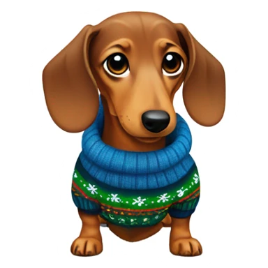 dachshund with ugly sweater  sticker