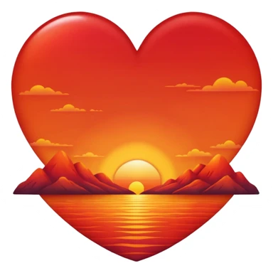 A heart sunset sticker