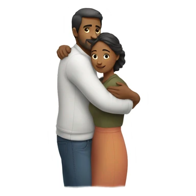 A man hugs a woman from her back and she is doneA man hugs a woman from her back while she holds his hands sticker