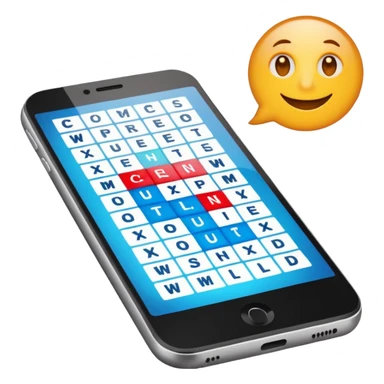 Crossword on smartphone display sticker