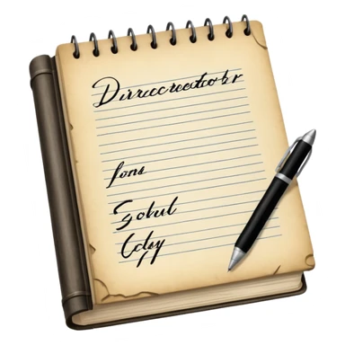 Director Script – bound pages with notes sticker