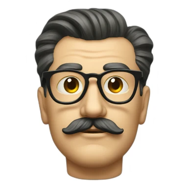 stalin hipster with glasses sticker