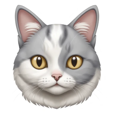 disabled grey and white cat in pet mobility aide sticker