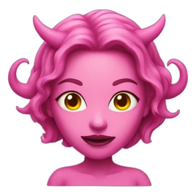pink demon woman sticker